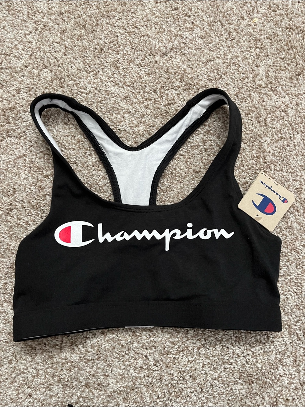 Champion Black Logo Sports Bra Size XS NWT